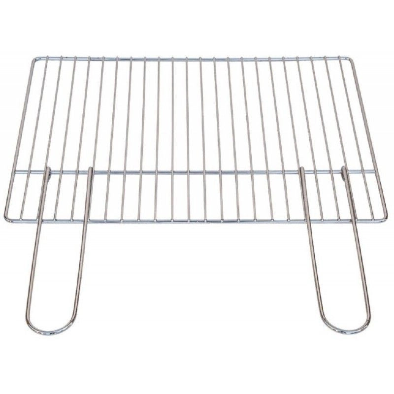 GRIGLIA BARBECUE IN TONDINO CON MANICI RICHIUDIBILI ACCIAIO CROMATO 56X40 CM