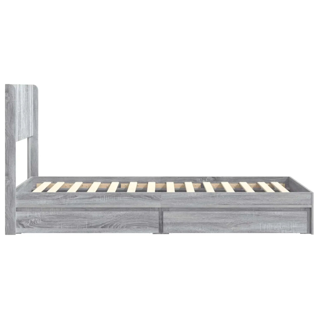 Struttura del letto con stoccaggio e testata Sonoma grigio 3414412