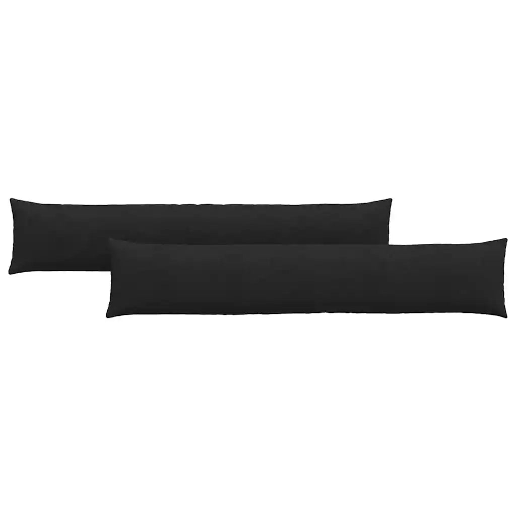 Cuscini da Divano 2 pcs Nero 200 x 40 cm Tessuto 42013870