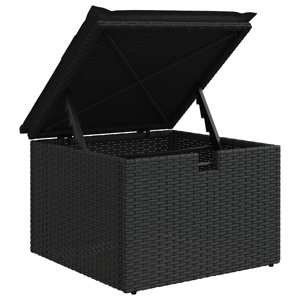 Set Divani da Giardino 4 pz con Cuscini Nero in Polyrattan 3325651