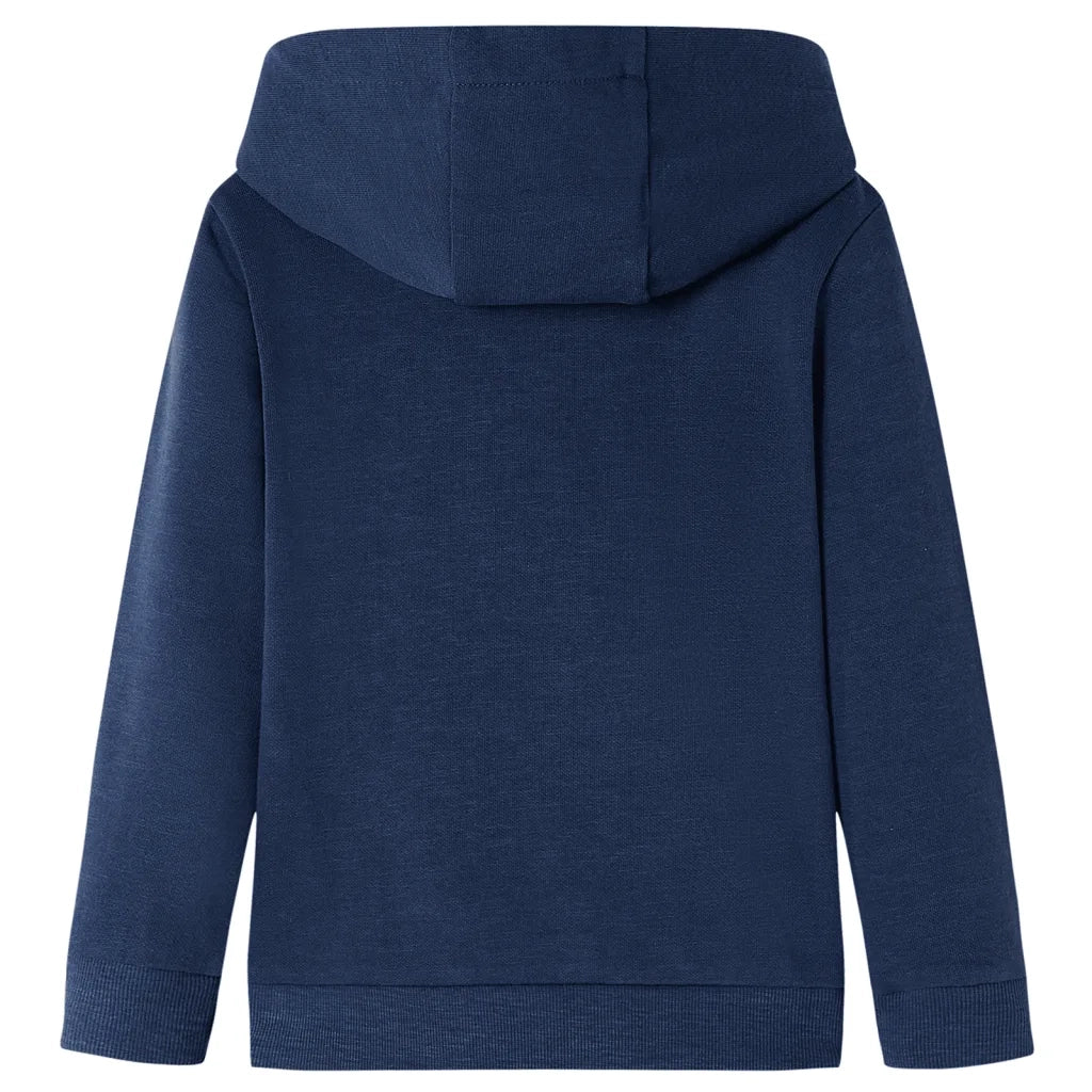Felpa da Bambino con Cappuccio Blu Marino M¨¦lange e Arancione 92
