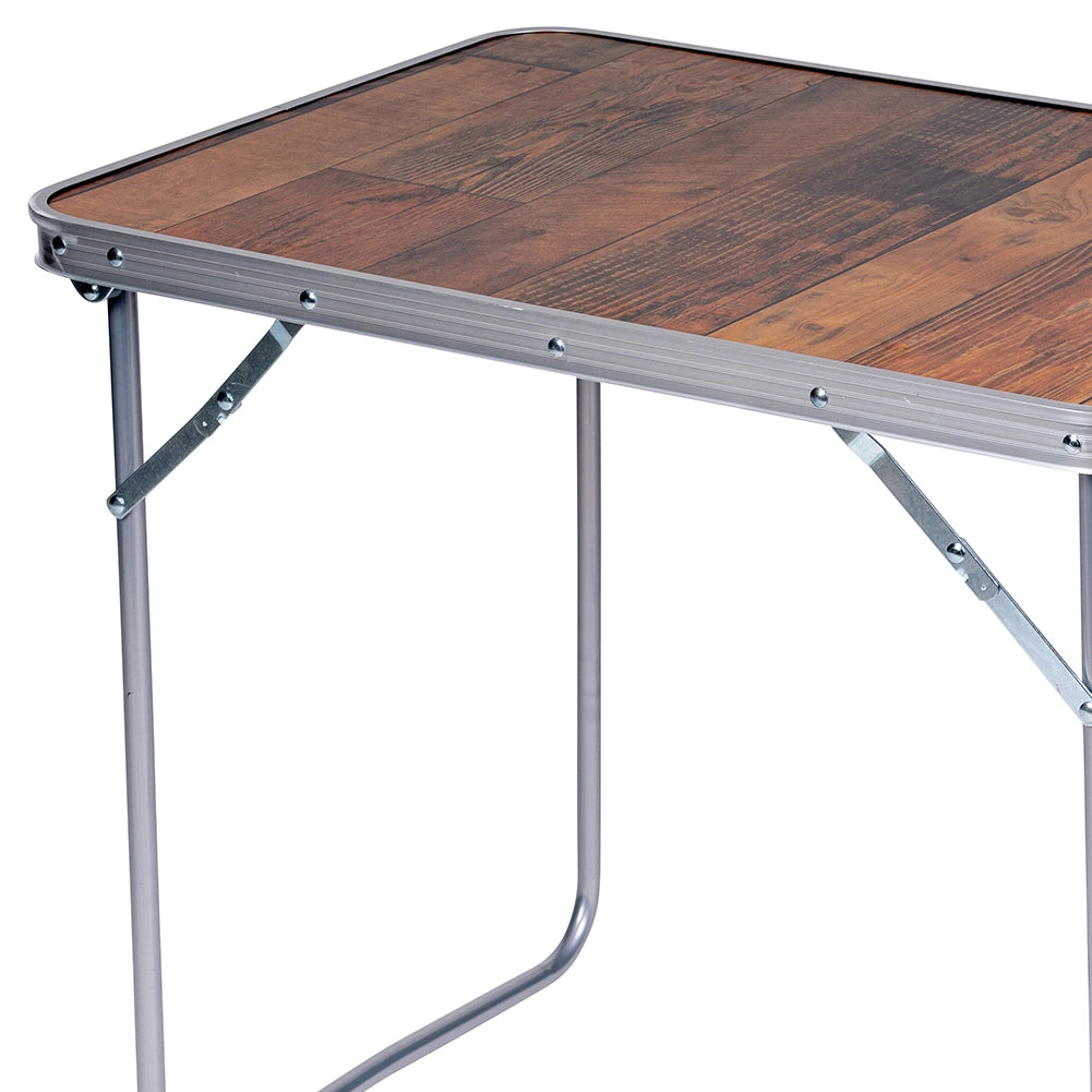 Tavolo da Campeggio Picnic Effetto Legno Tavolino Pieghevole Esterni 70x50x60cm