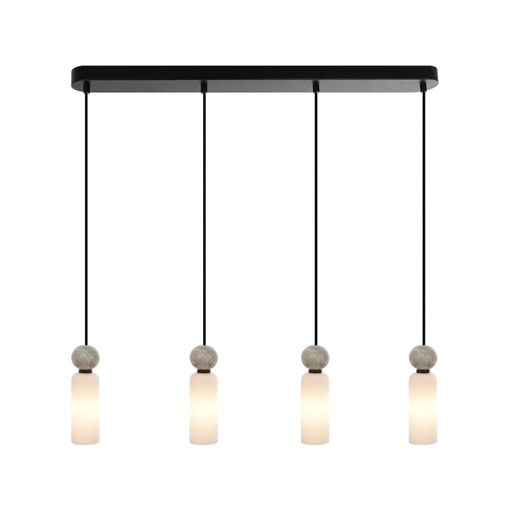 Lampada a sospensione SANTOS nera 4 luci G9 Italux