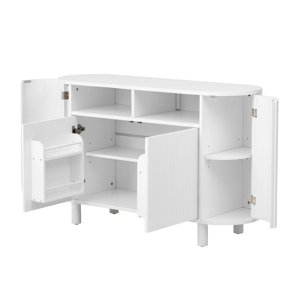 Credenza Moderna con Ante e Ripiani ¨C Xylo ¨C Bianco, Ingresso/Corridoio