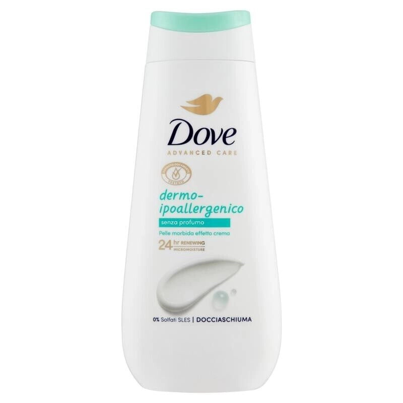 DOVE ADVANCED CARE DOCCIASCHIUMA DERMO IPOALLERGENICO SENZA PROFUMO 225 ML