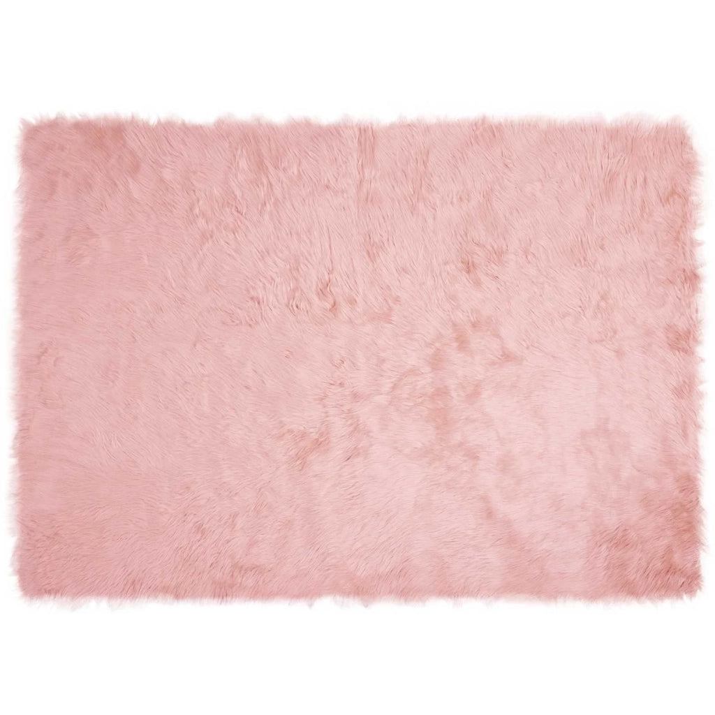 Tappeto in finta TAFALLA Rosa 140 x 200 cm Poliestere 42021549