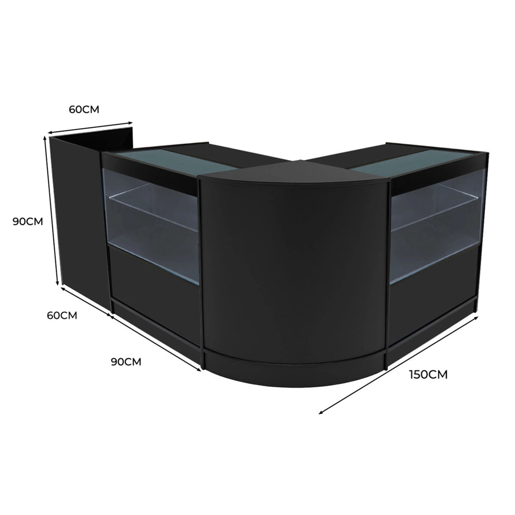 Set Banconi Negozi Nero Phoenix LED C900 CM60 TB60 con Serrature e Vetrina
