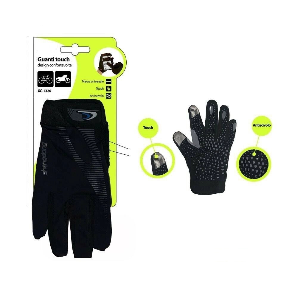 Trade Shop - Guanti Touch Antiscivolo Misura Universali Per Moto Bici Bicicletta Xc-1320 -