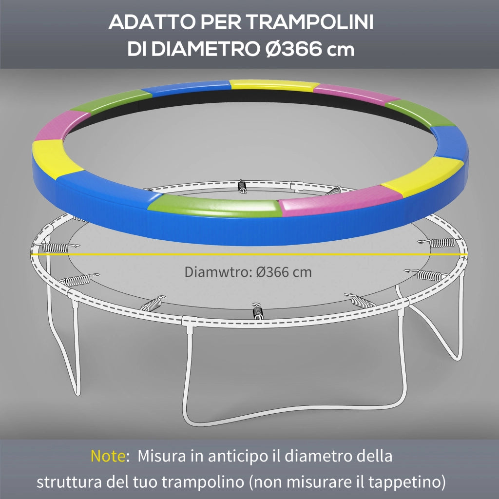 Copertura Tappeto Elastico ?366x30 cm Pieghevole e Portatile, in Plastica, PE e Schiuma, Multicolore