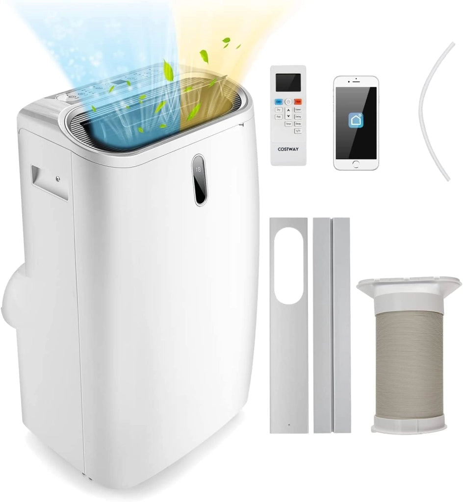 Condizionatore Portatile Caldo e Freddo, 14000BTU/4,1 kW, 5 in 1 Con Raffreddamento, Riscaldamento, Ventola, Deumidificazione e Modalità Notturna, 24H Timer, R290 (14000BTU|28m²+)
