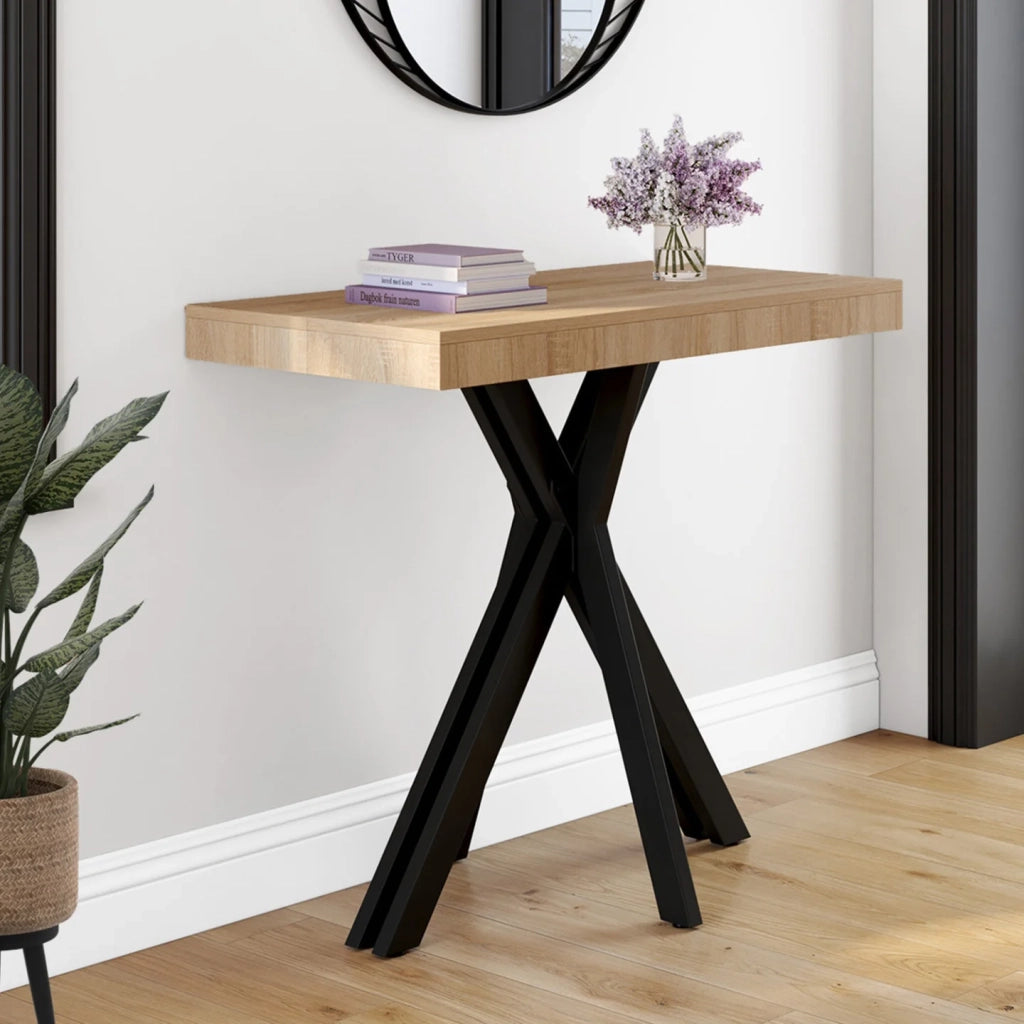 IDMarket - Consolle allungabile ALIX, 10 posti, 235 cm, design industriale