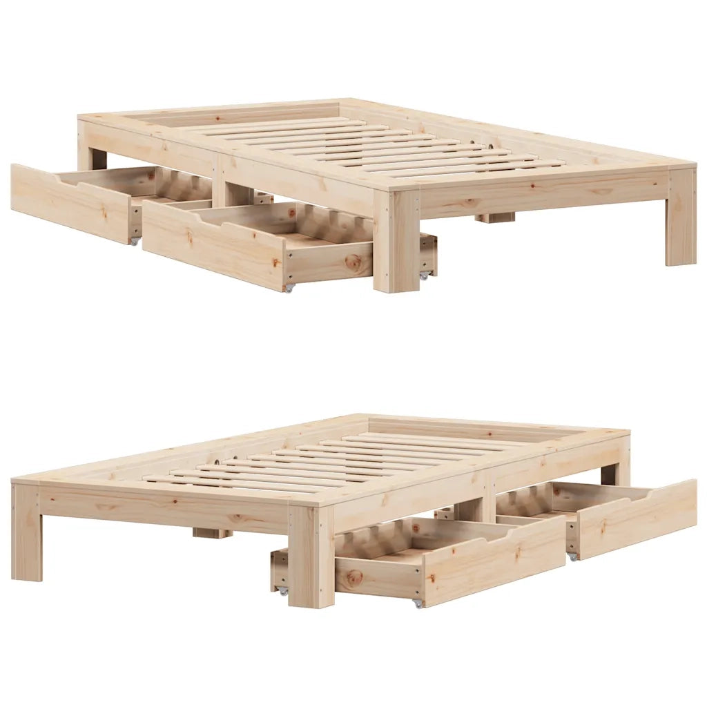 Giroletto senza Materasso-Struttura Letto 75x190 cm in Legno Massello di Pino 822233