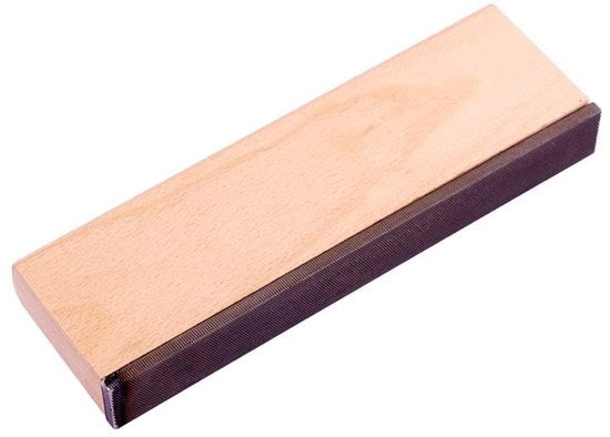 Strumento per livellamento delle corde - Fret Leveler - Attrezzatura per liutai - Materiale: legno/metallo - Lunghezza totale 17.1cm - Adatto per chitarra/basso/ukelele - Fretfile