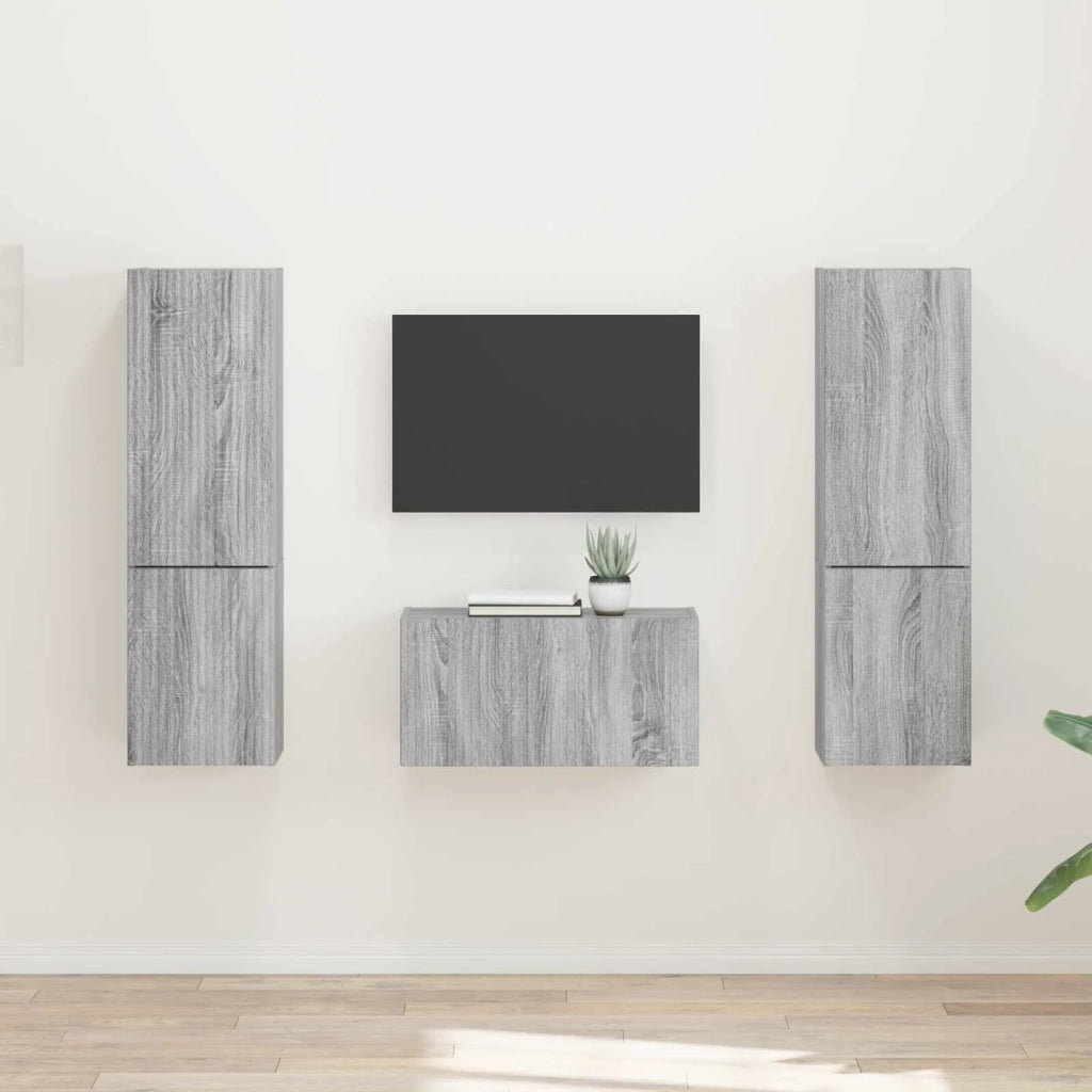 Set mobile TV 5 pcs Grigio Sonoma Legno multistrato 3409102