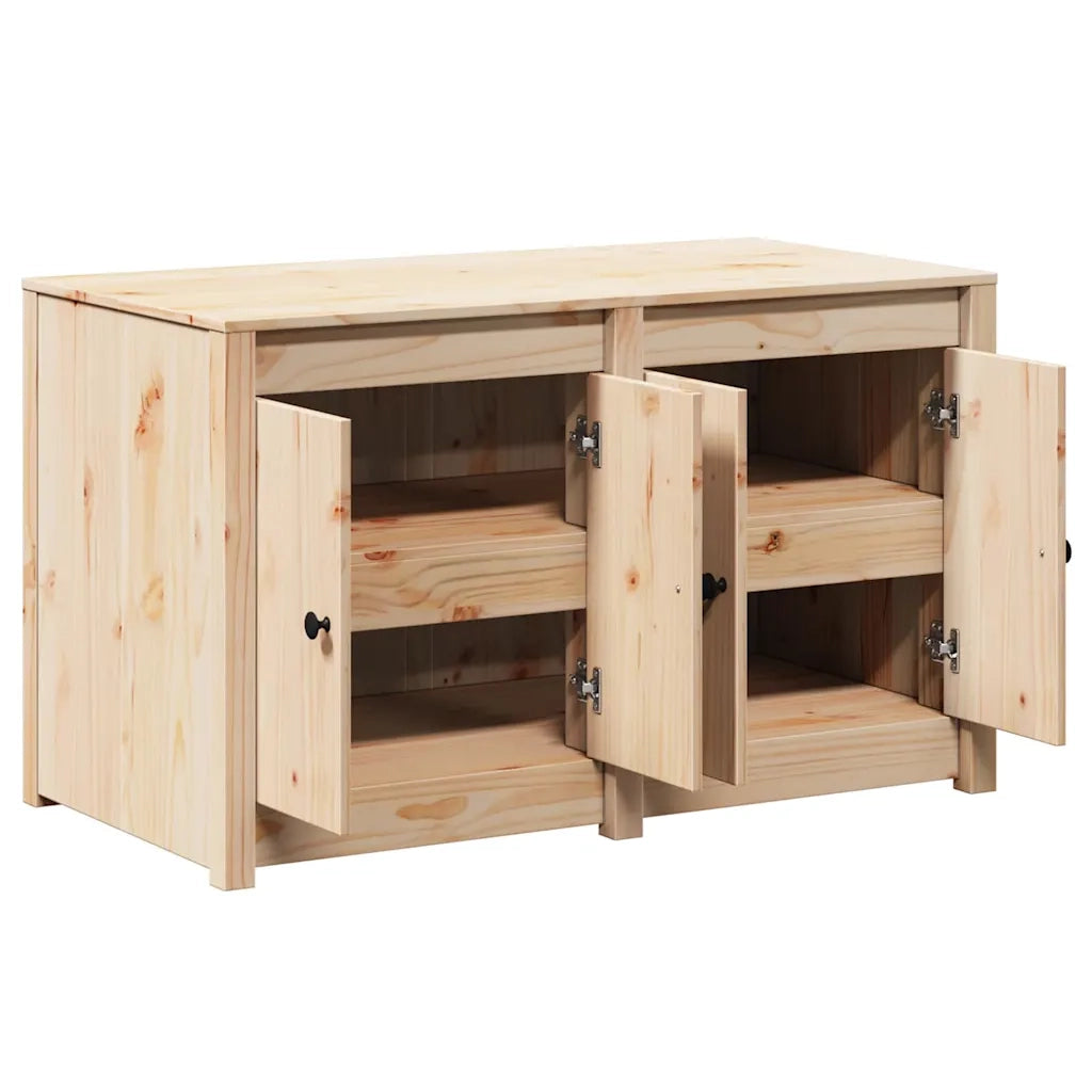 Mobile da cucina moderno con vani contenitori interni minimalisti 106 x 55 x 64 cm realizzato in legno massello di pino con finitura rovere marrone 02_0052152