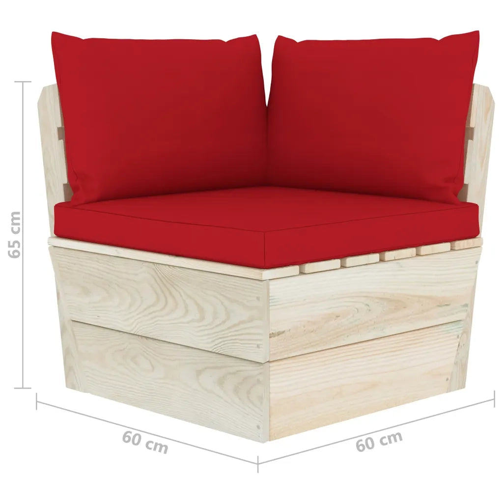 Divano da Giardino a 2 Posti su Pallet con Cuscini Legno Abete