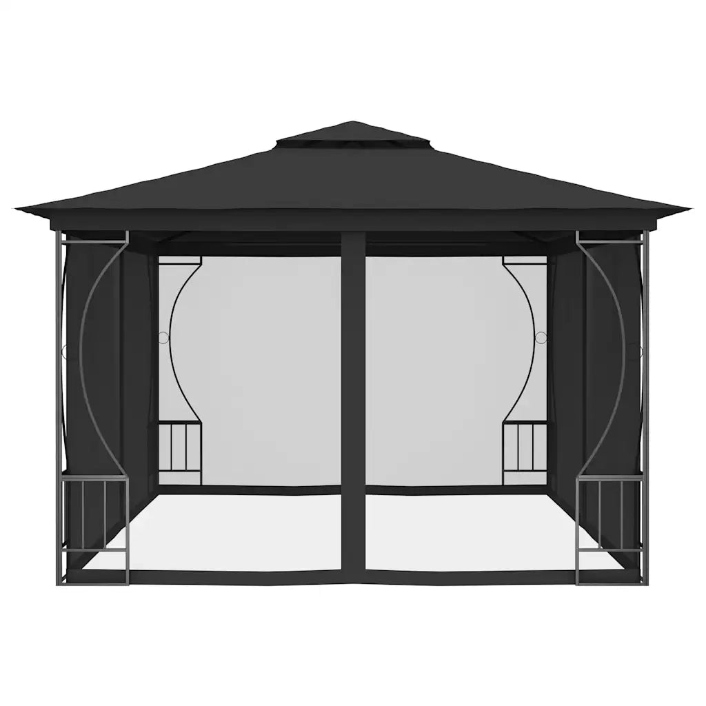 Gazebo con Rete 300x400x265 cm Antracite 48598