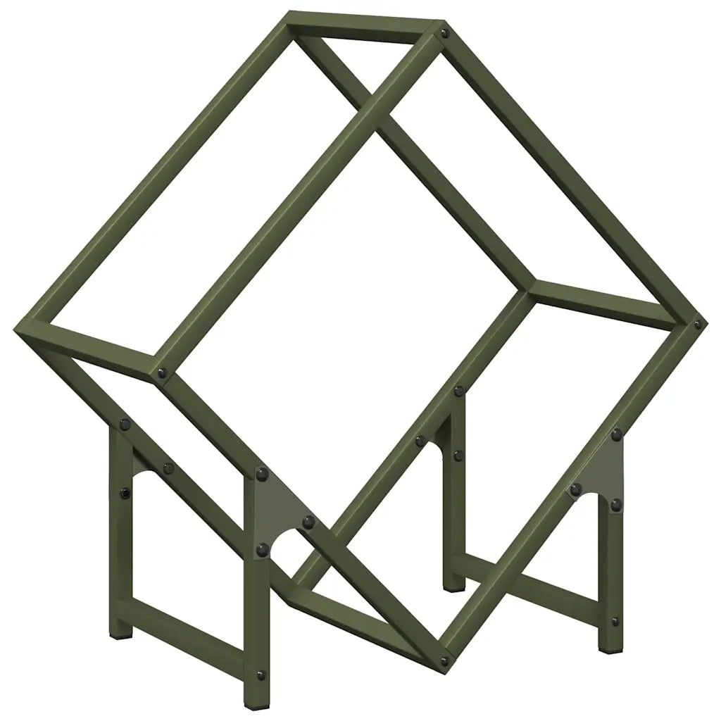 Rastrelliera per Legna da Ardere Verde Oliva 50x25x50 cm 864278