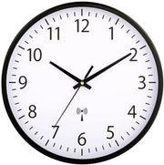 Cronografo a Parete Radiocomandato 30 cm Silenzioso, Orologio a Parete Senza Suono di Tacco, Moderno Orologio a Batterie per Casa, Cucina, Salotto, Ufficio, Decorazione per Parete (Aghente Nero)