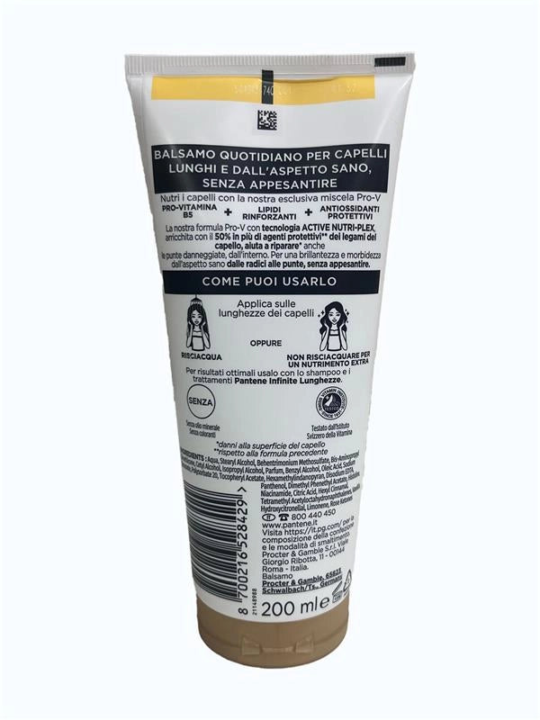 PANTENE PRO-V ACTIVE NUTRI PLEX BALSAMO INFINITE LUNGHEZZE RIPARA I CAPELLI LUNGHI FINO ALL'ULTIMO CENTIMETRO CON O SENZA RISCIACQUO 200 ML