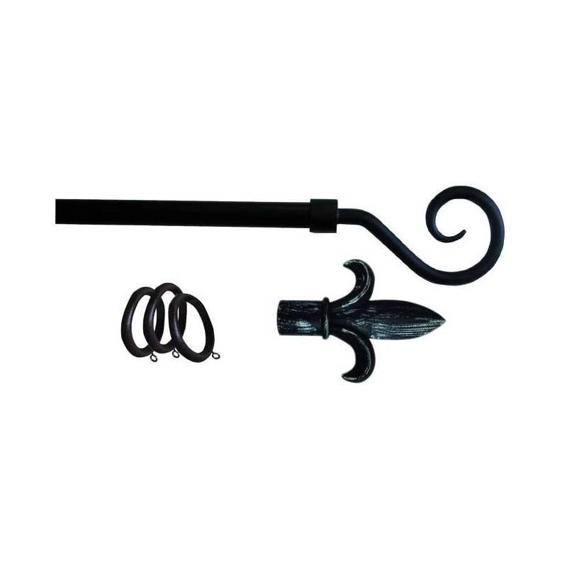 Bastone per Tende Ferro Kit Antracite per Lancia 120-210 Cm
