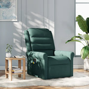 Poltrona Massaggiante Reclinabile Verde Scuro in Tessuto 4015652