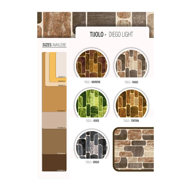 TAPPETO CUCINA TIJOLO 57X180 CM ASSORTITO- 10,0 pz