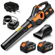 Soffiatore Foglie Senza Fili 900W 36V con Motore Brushless e Batteria 2x4.0Ah ¨C Minimal ¨C Arancione e Nero