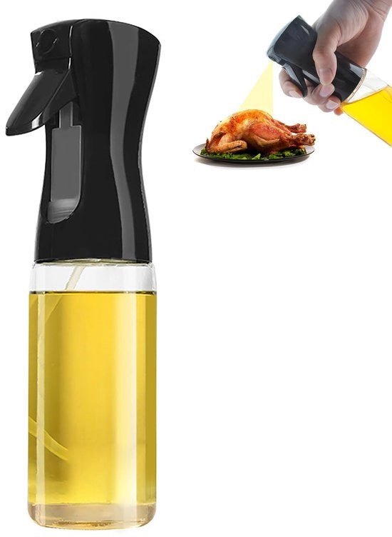 Olioverstuiver Multifunzionale per cucina, 200 ml, Olioverstuiver per cucina, Olioverstuiver per grigliata, Olioverstuiver per BBQ, Keukengereedschap multifunzionale, Prevenzione di perdite di olio, [Nero]