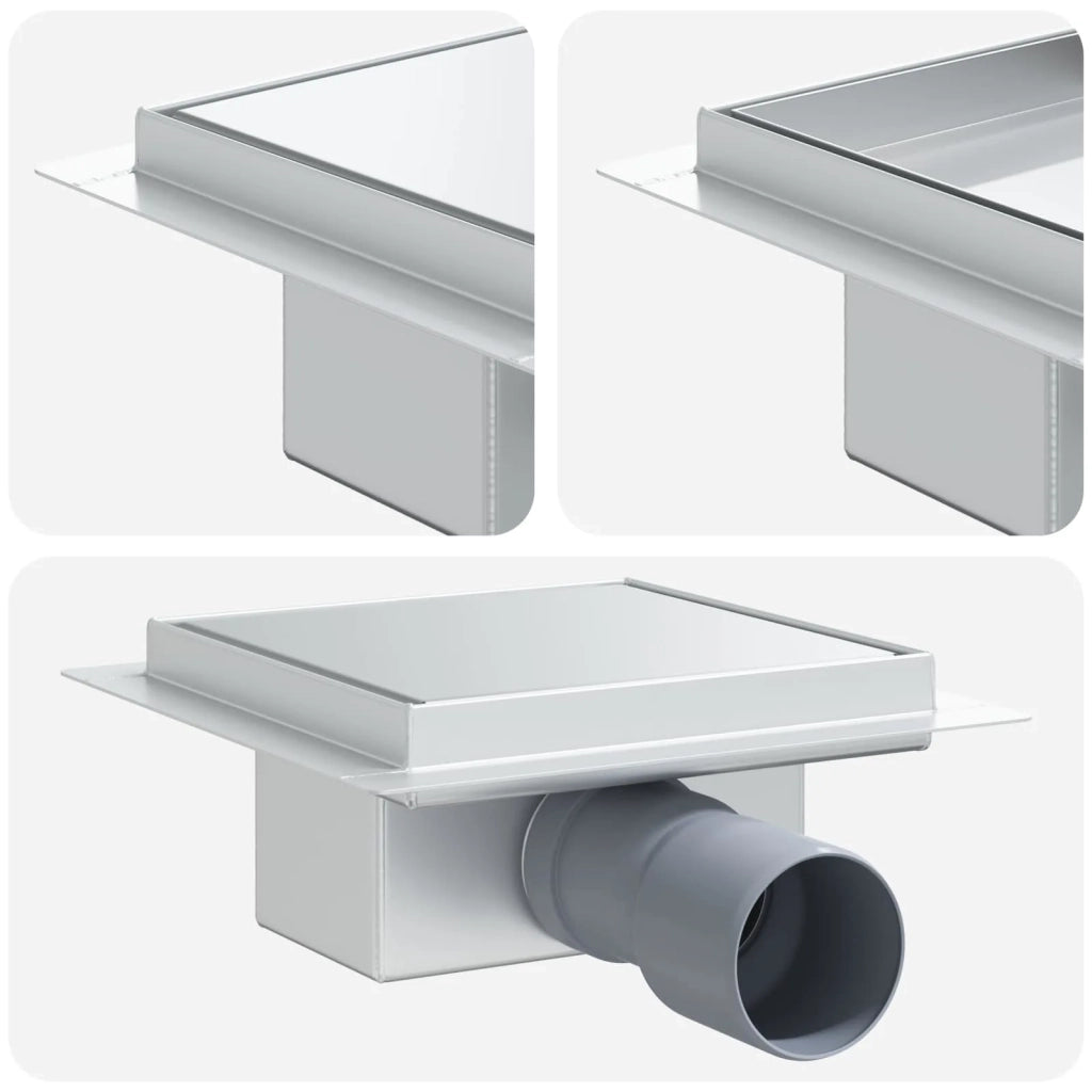 Drenaggio doccia 2 in 1 Argento 15 x 15 cm Acciaio Inox 304 CFW1170495