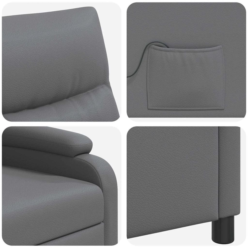 Poltrona Massaggiante Grigio Similpelle 42034904