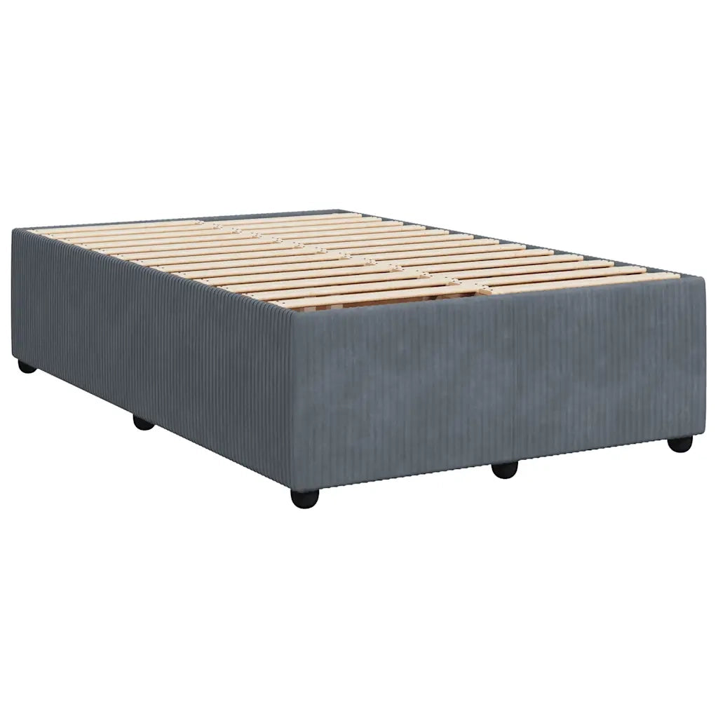 Giroletto a Molle con Materasso Grigio Scuro 120x200 cm Velluto