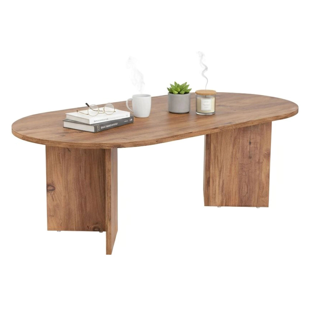 Tavolino da salotto Elain, Tavolo basso da caffè, Portariviste per divano, Ripiano da soggiorno, 119x60 h40 cm, Pino