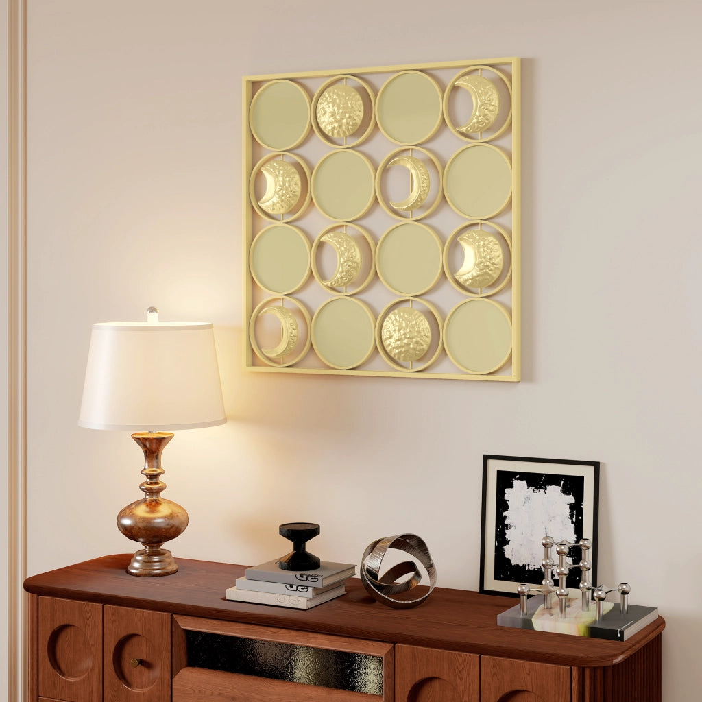 Decorazione Lunare Multidirezionale con Dischi ¨C Minimal ¨C Oro