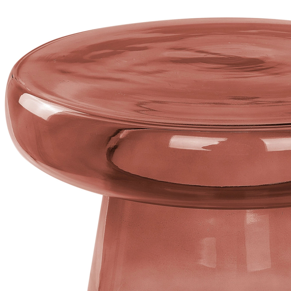 Set di 2 Tavoli da caffè in vetro trasparente rosso moderno di forma ovale design moderno contemporaneo