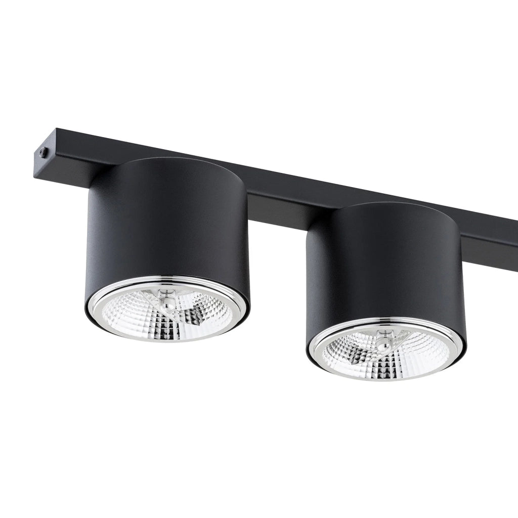 Plafoniera Moderna 5 Luci Faretti Ptah In Acciaio Nero