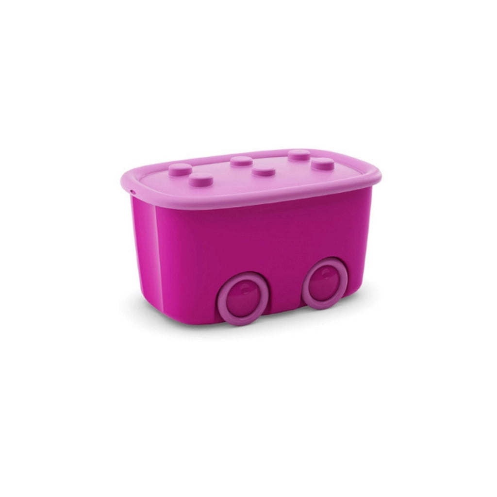 CONTENITORE CON RUOTE FUNNY BOX ROSA 58X38X32