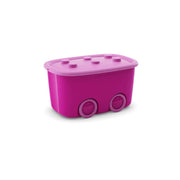 CONTENITORE CON RUOTE FUNNY BOX ROSA 58X38X32