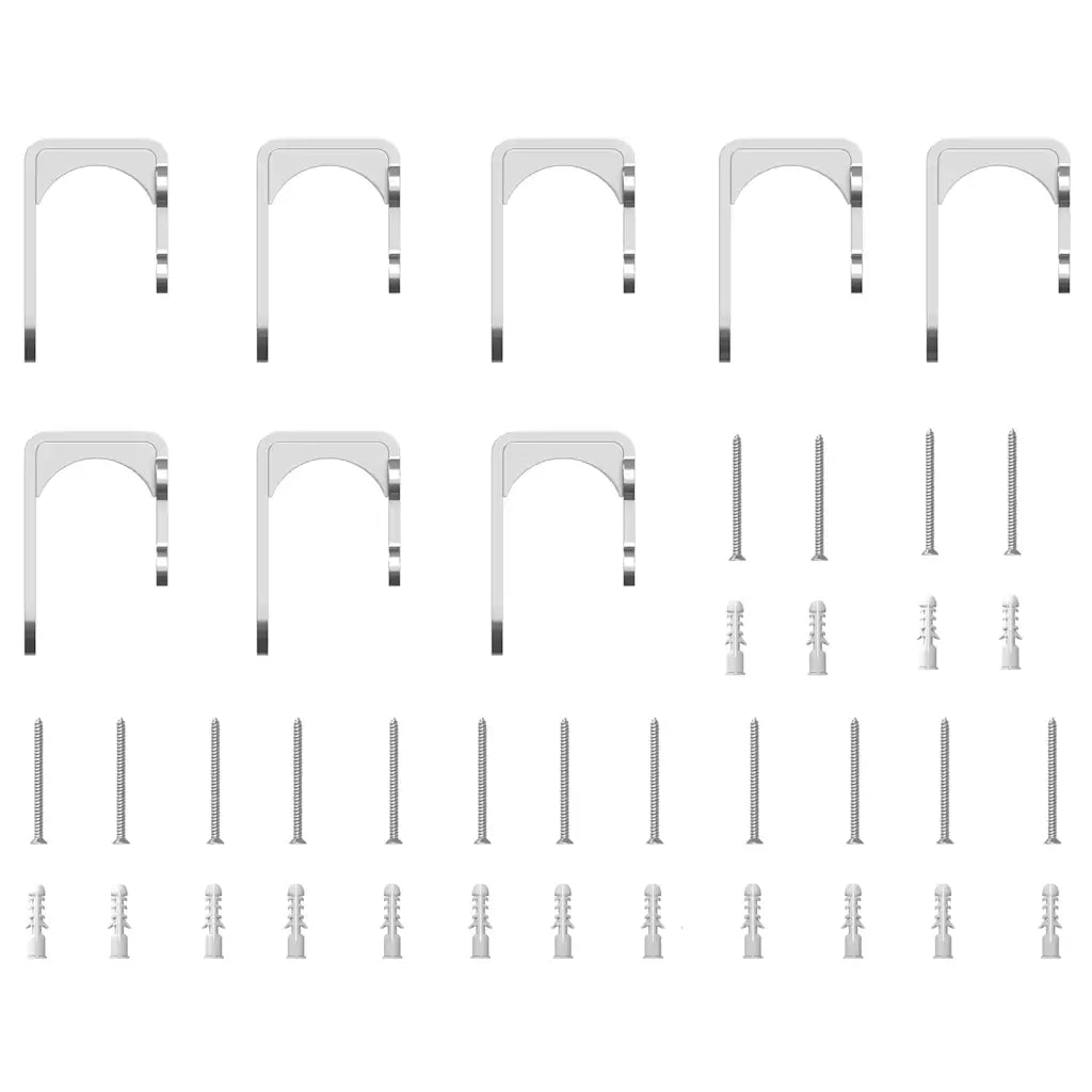 Kit Binari Porta Scorrevole 366 cm Acciaio Inossidabile Argento
