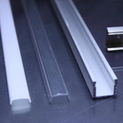 Trade Shop - Profilo Barra 1m Alluminio Per Strip Led Cc-32 Con Coperchio Opaco O Trasparente -   -copertura Trasparente    -