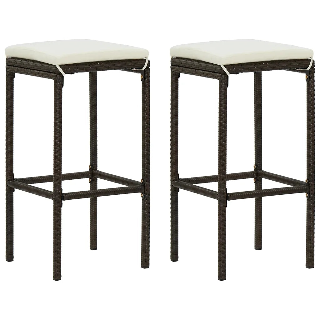 Set Bar da Giardino 3 pz con Cuscini Marrone 3064872