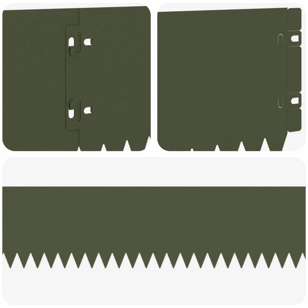Bordura per Prato 30 pcs 103 x 15 cm Acciaio Verde Oliva 8008459