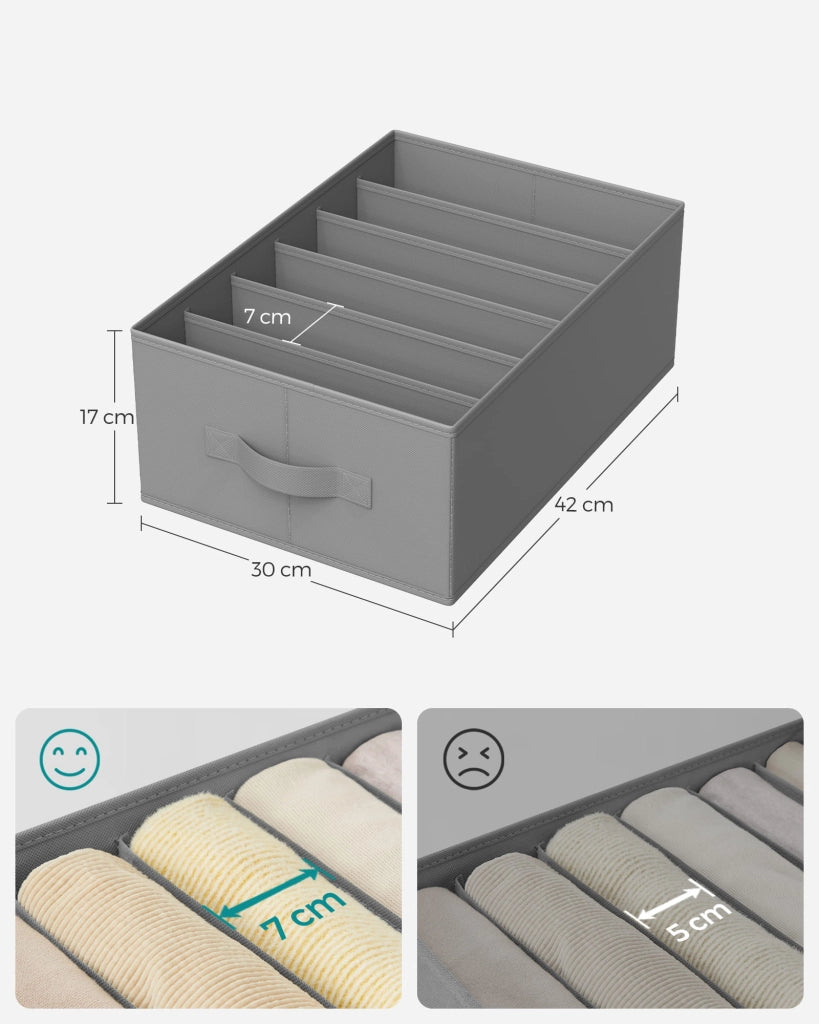 VALORA Organizer per armadio e cassetti, grigio x2 RUS009G02