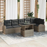 Set Divano da Giardino con cuscino 7 pcs Grigio Poly Rattan 3357392
