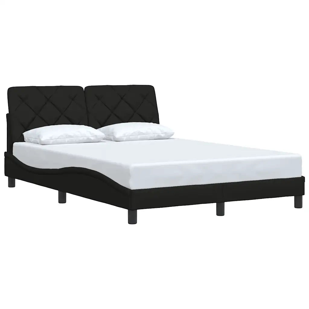 Letto matrimoniale | Letto per adulti | Giroletto senza Materasso Nero 120x200 cm Tessuto