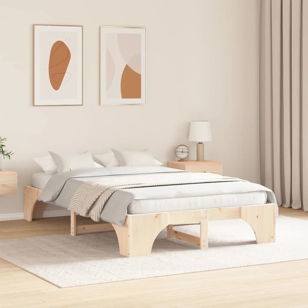 Letto matrimoniale | Letto per adulti | Struttura del letto Naturale 140 x 190 cm Pino massello