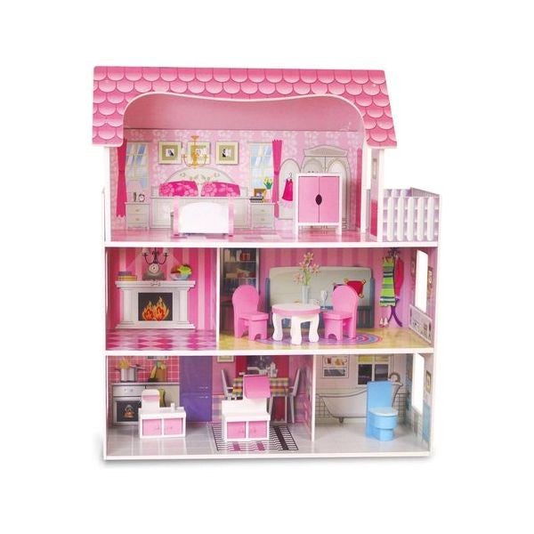 Casa dei sogni per bambole con accessori fatto di legno 40541