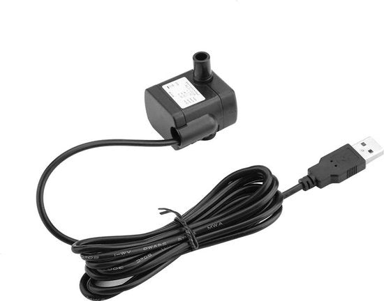 Pompa d'acqua elettrica miniaturizzata da 5V con connettore USB, senza asse di bilanciamento, per acquario, con 3 valvole di regolazione.
