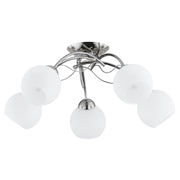 Lampada soffitto Alfa Dallen cromata 5 vetri bianchi