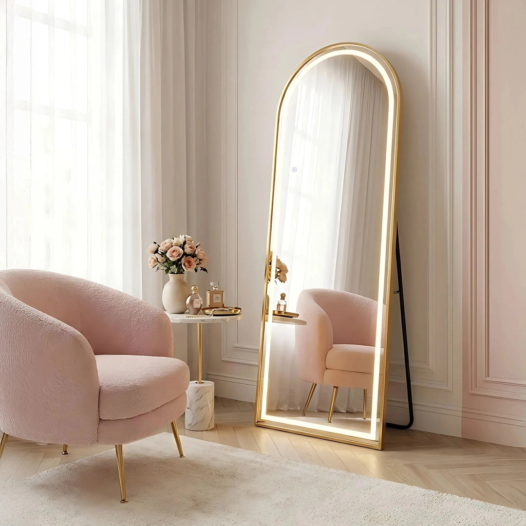 Specchio Led Orbit 60x170cm Brush Gold